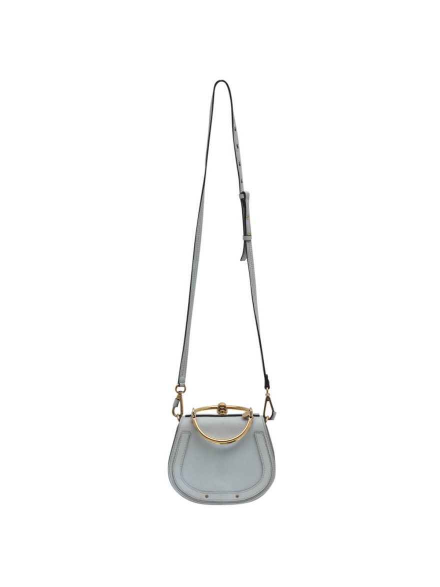 Leather & Suede Small Nile Bracelet Bag with Strap