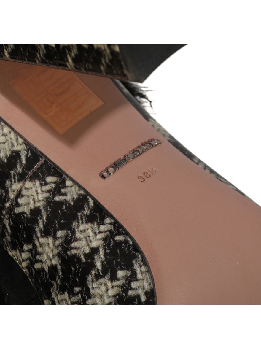 Patent Leather Furr Mary Jane Pumps Size- 38.5