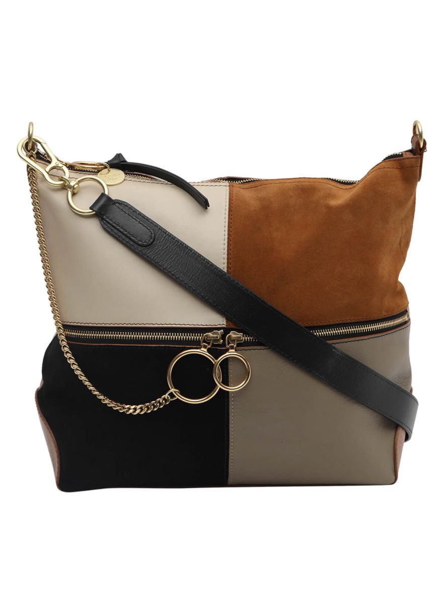 See By Tan Suede/Leather Shoulder Bag