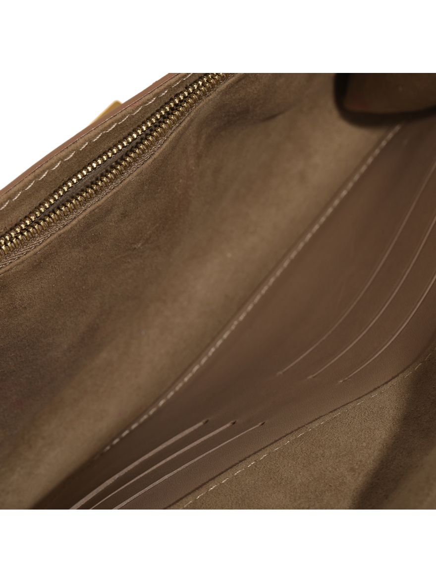 Gold Leather Louise Clutch