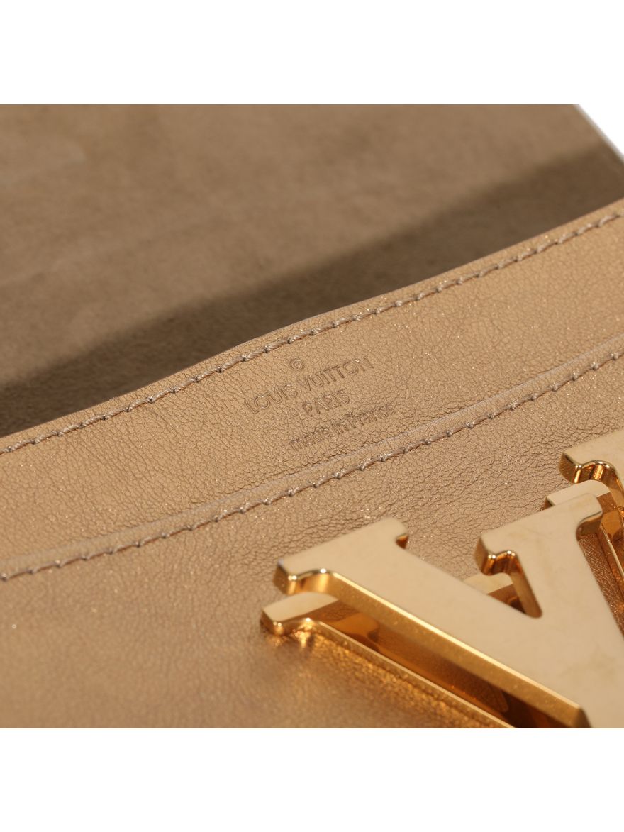 Gold Leather Louise Clutch