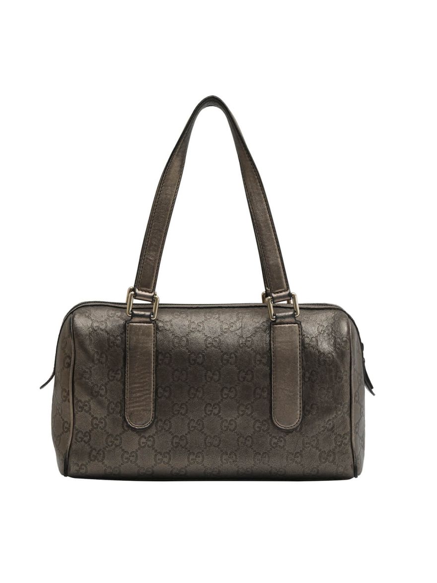 Signature GG Mettalic Boston Bag