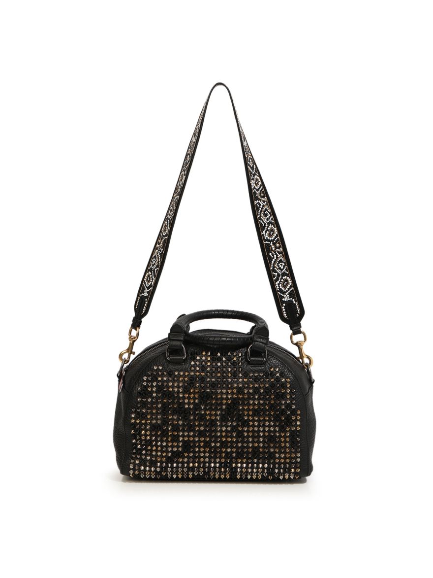 Christian Loboutin Panetonne Convertible Satchel Spiked Leather Small