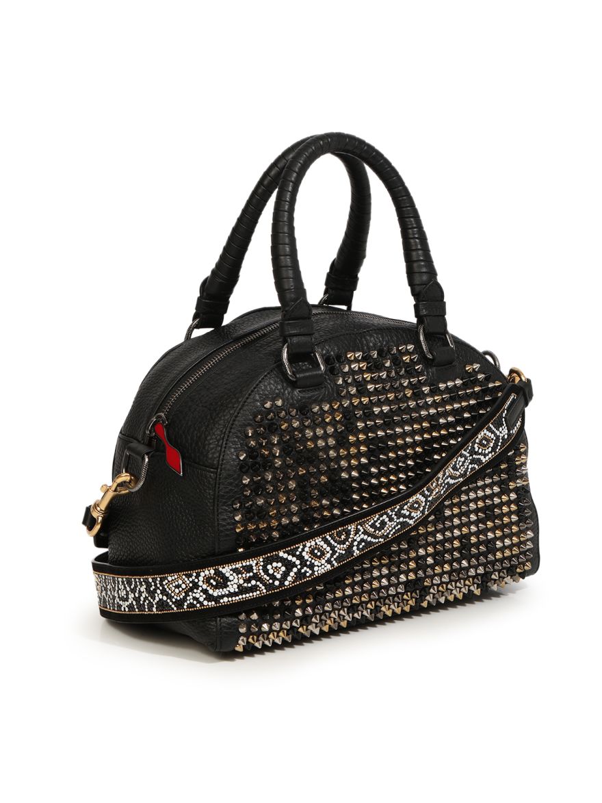 Christian Loboutin Panetonne Convertible Satchel Spiked Leather Small