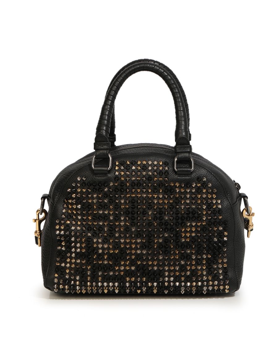 Christian Loboutin Panetonne Convertible Satchel Spiked Leather Small