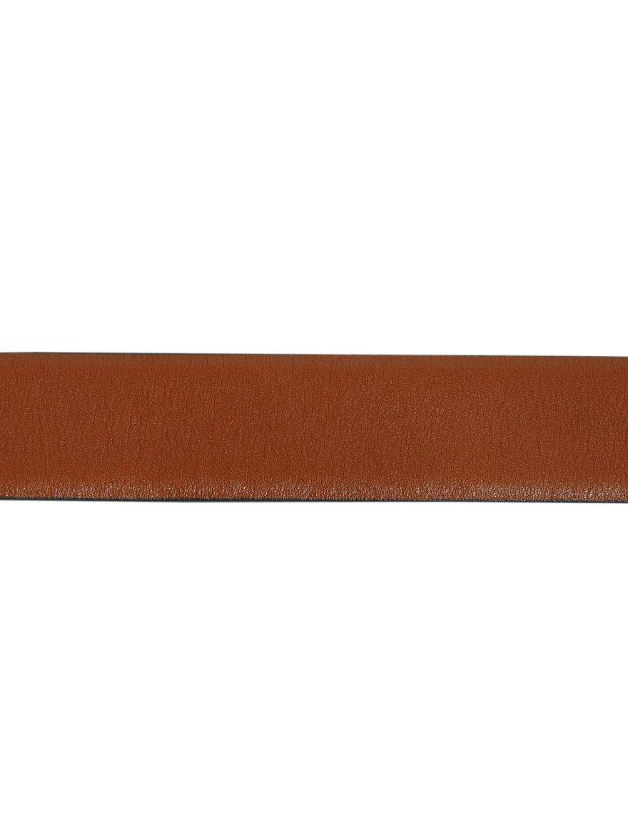 Tan leather Embellished Logo Platino Belt Size: 36
