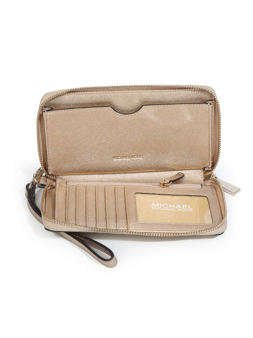 Golden Zip Around Wallet