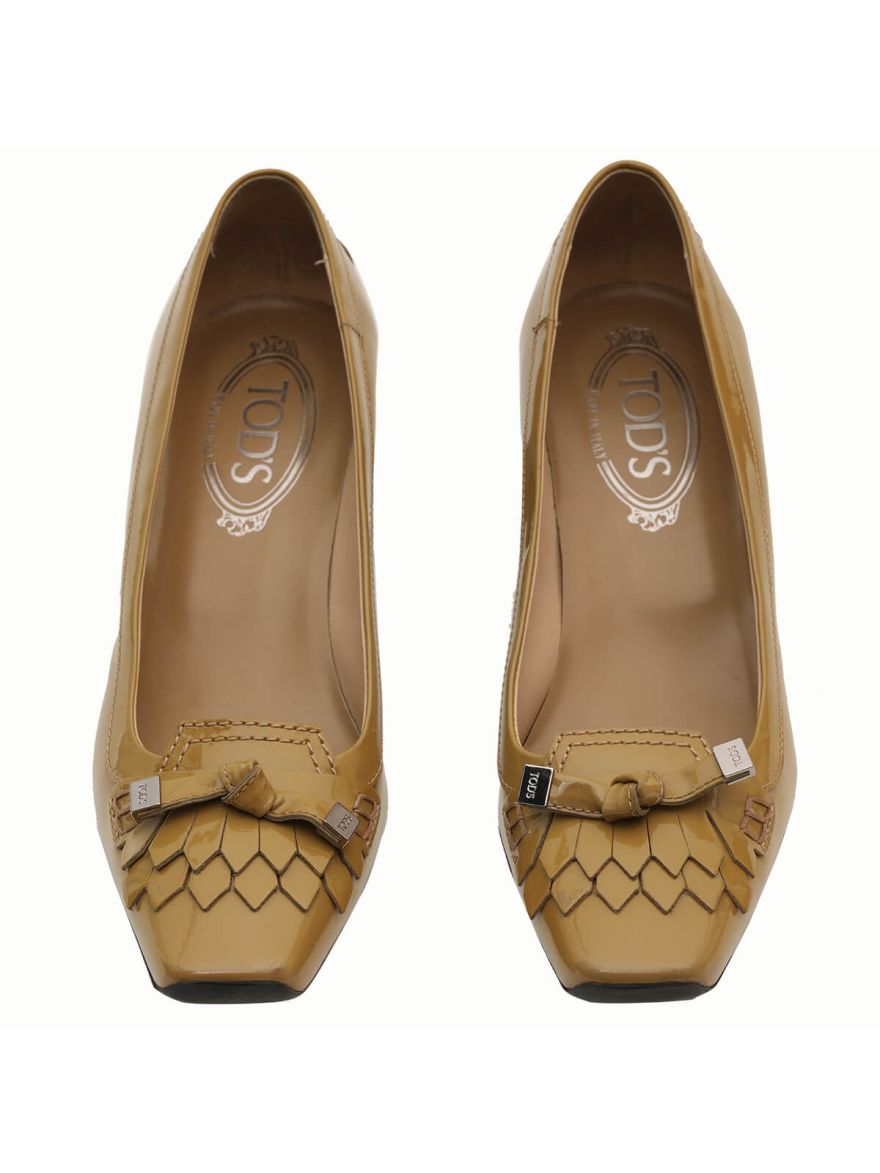 Beige Heel Loafers Size-37.5 EUR