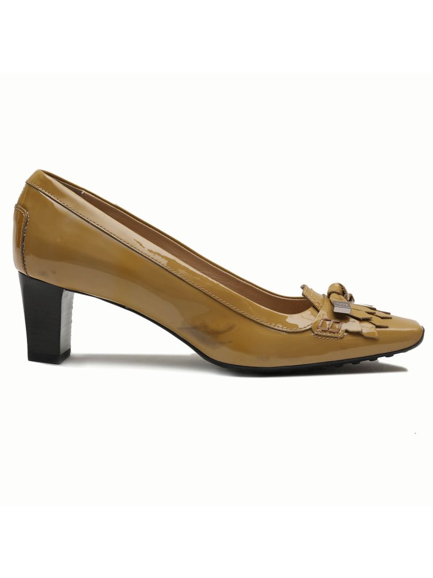 Beige Heel Loafers Size-37.5 EUR