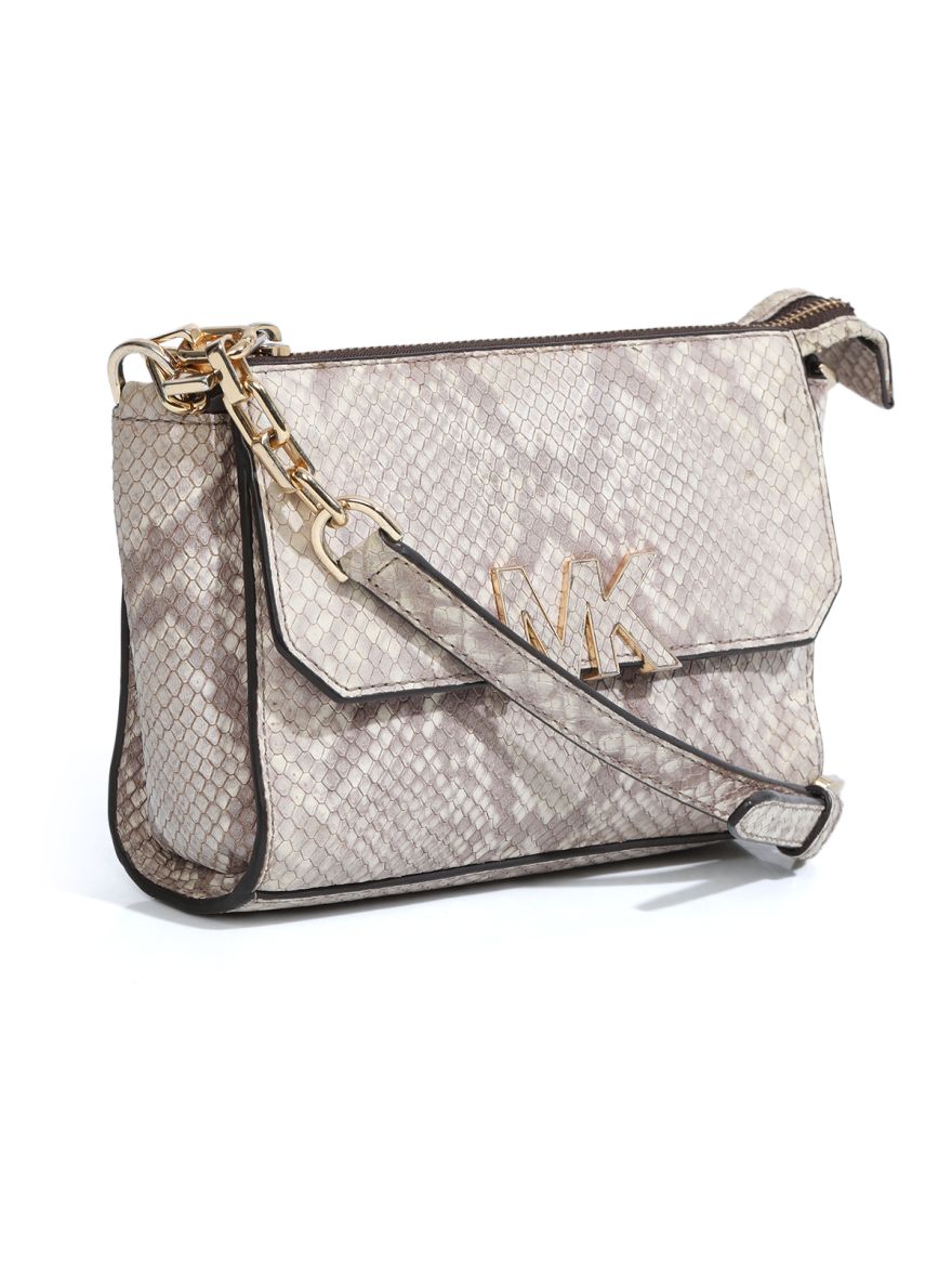 Snake Embossed Crossbody Bag One Size