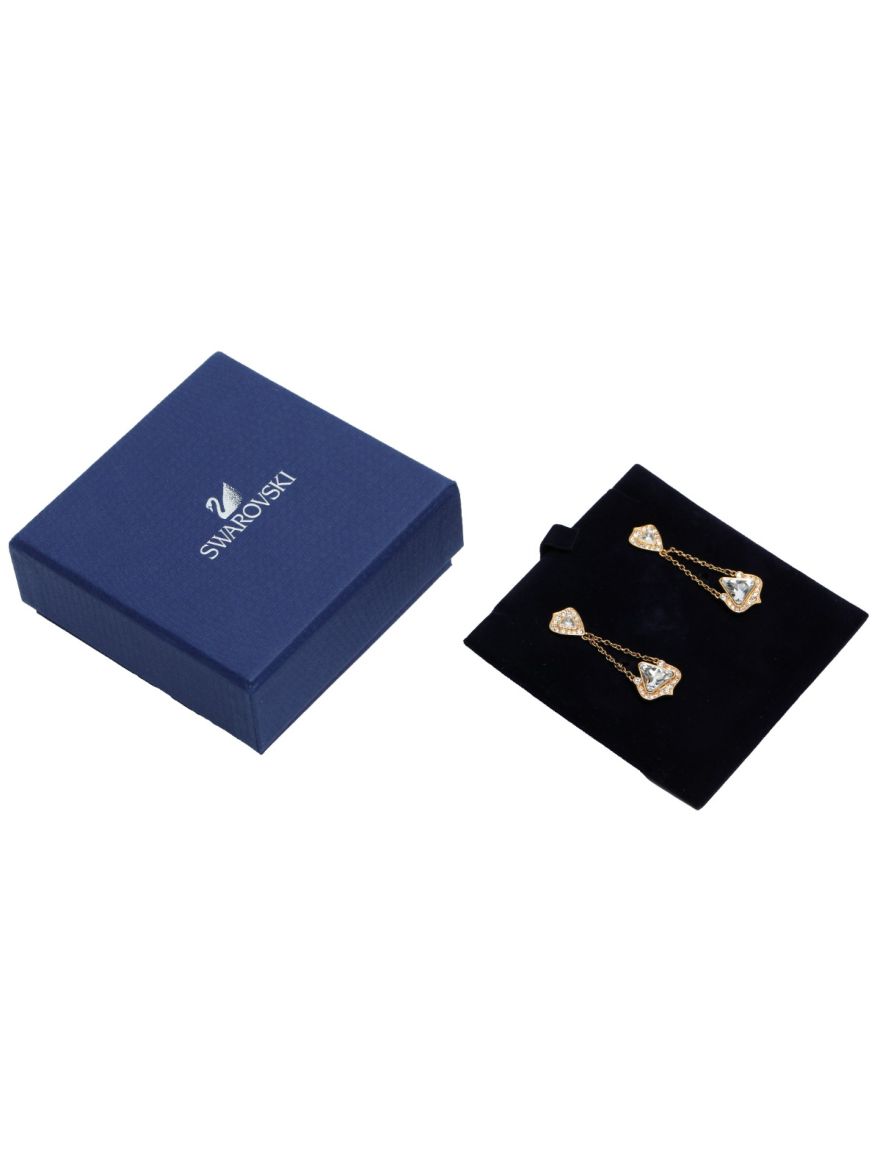 Gold And Crystal Dangler Earrings