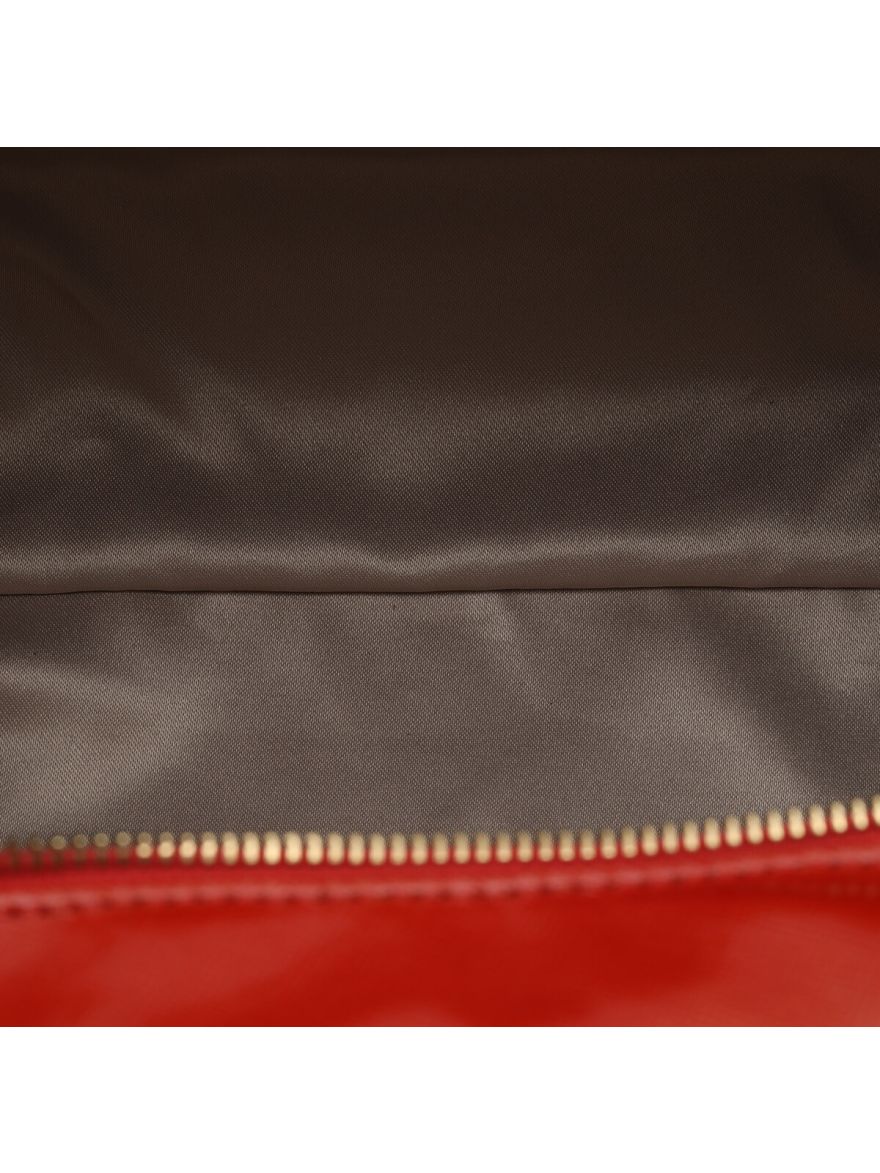 Orange Patent Leather Shoulder Bag with Strap