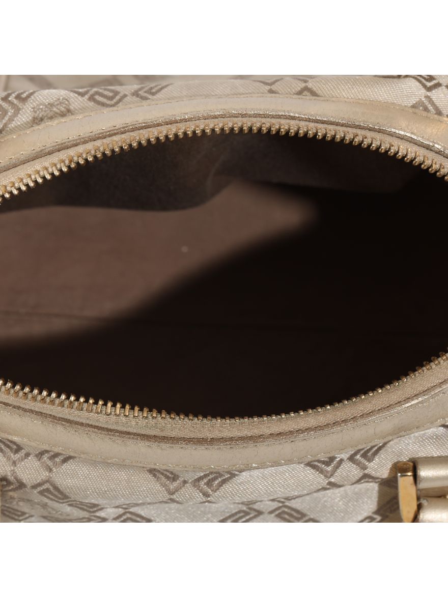 Metallic Gold/Cream Signature Canvas And Leather Snap Out Of It Satchel