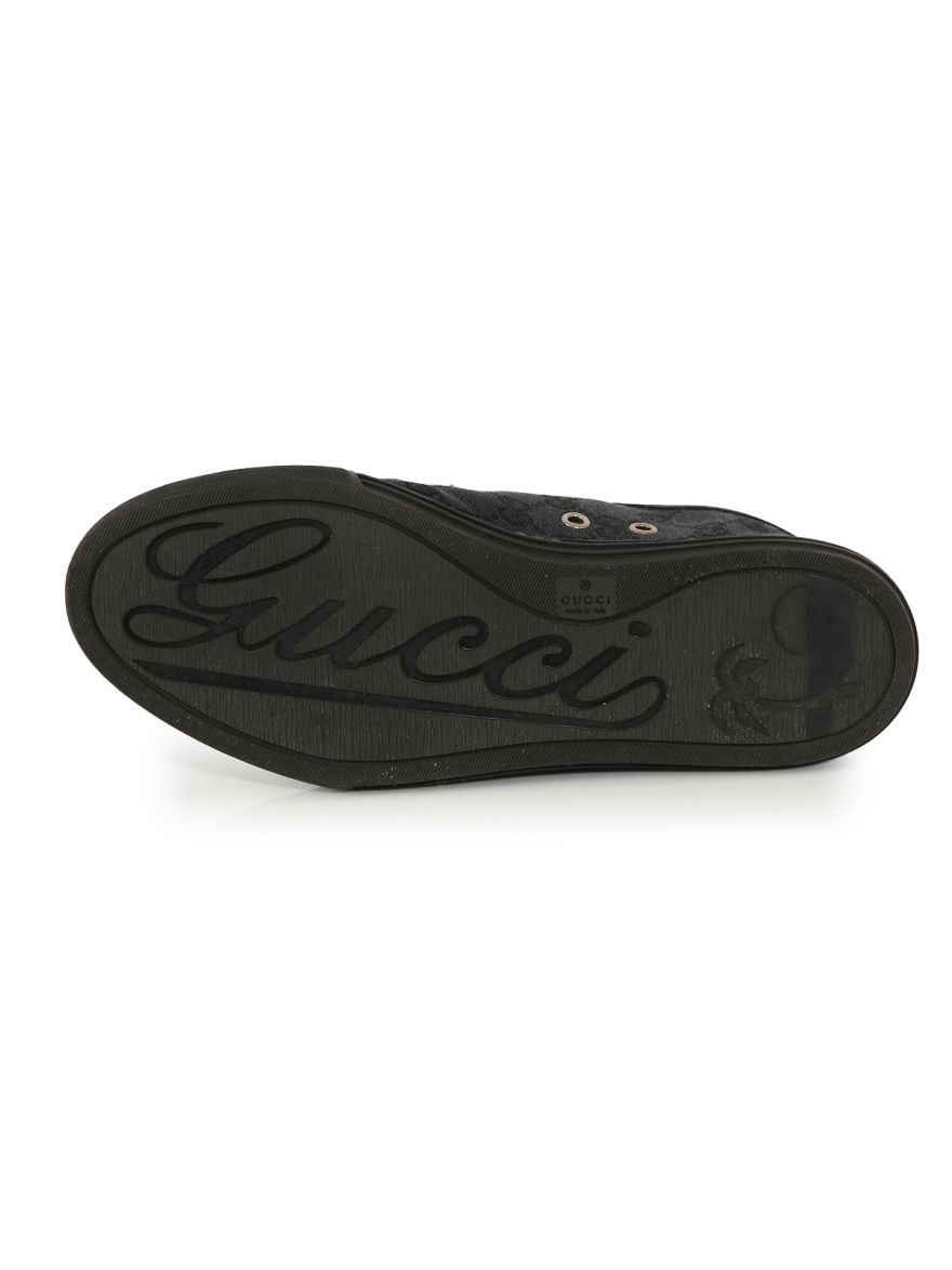 Black GG Canvas And Leather Low Top Sneakers Size: eu 37.5