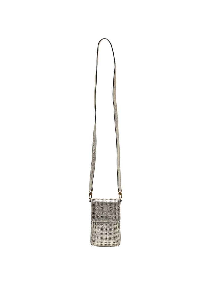 Perforated Metallic Leather Smartphone Bag