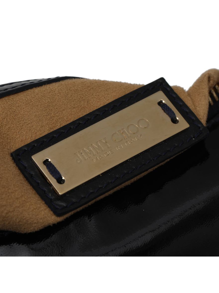 Black Patent Leather Ring Shoulder Bag