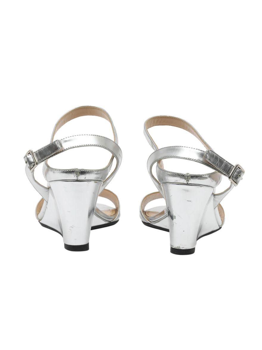 Silver Patent Leather Sandals/Size-38.5EUR
