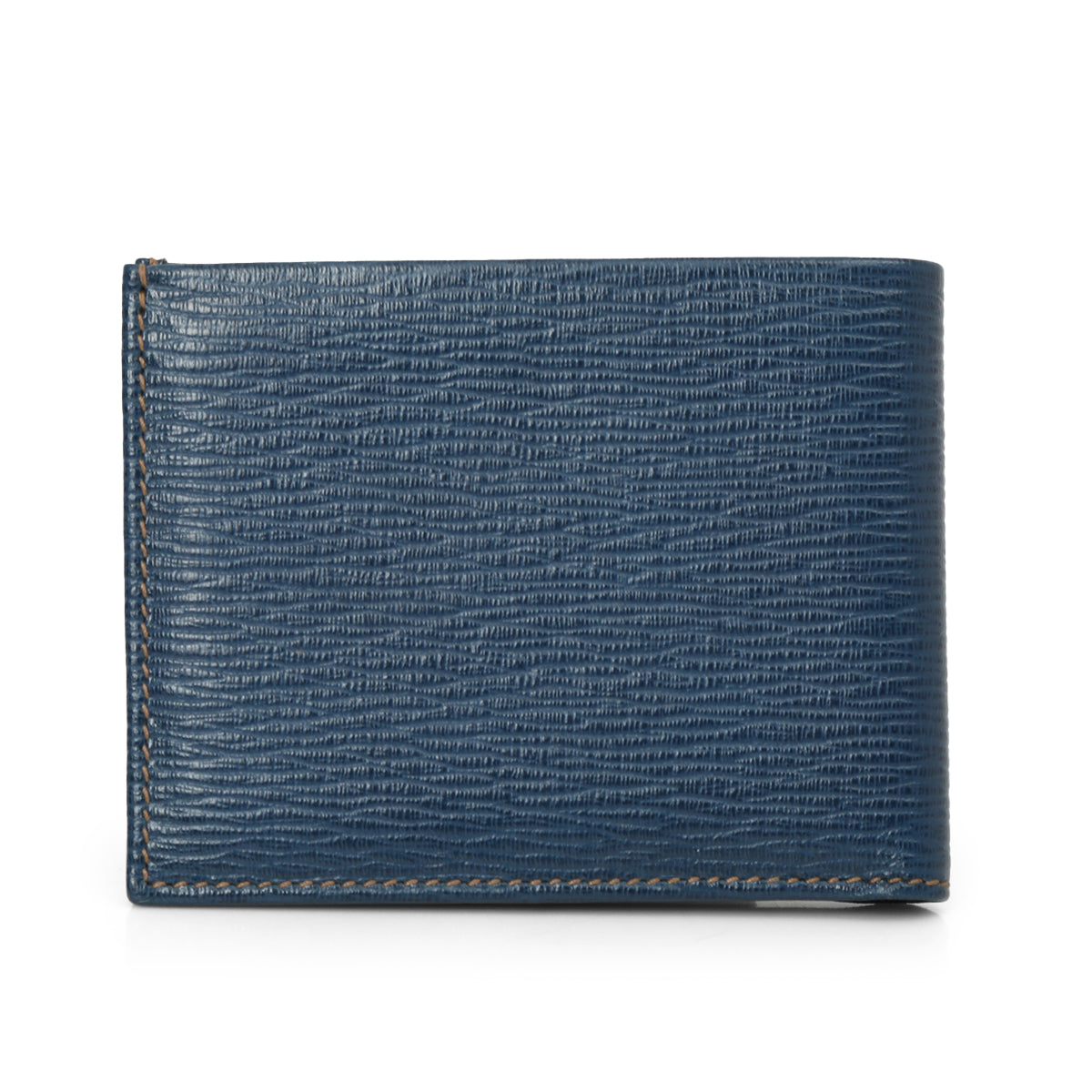 Blue Leather Bi-Fold Wallet One Size
