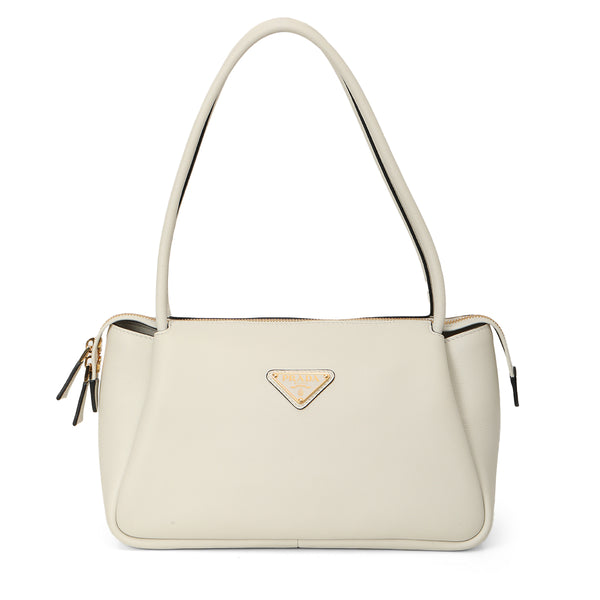 Prada White Medium Leather Handbag – Confidential Couture