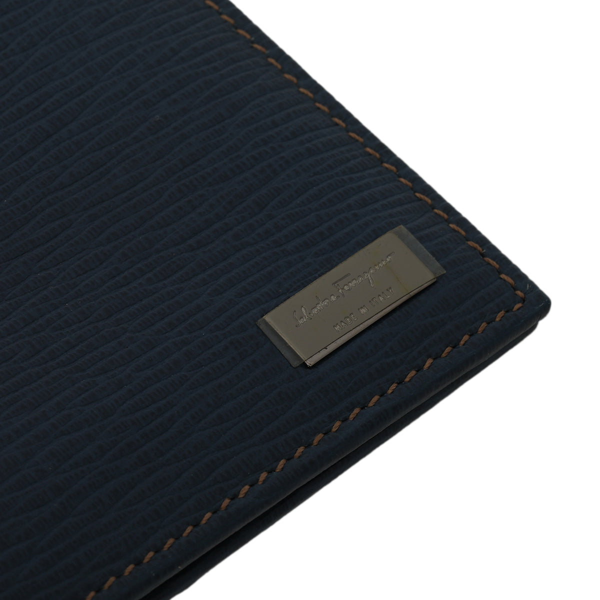 Blue Leather Bi-Fold Wallet One Size
