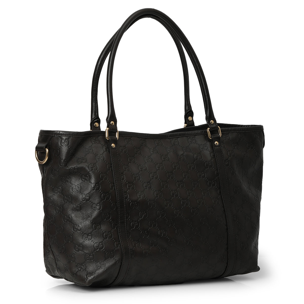 Black GG Guccissima Leather Tote One Size