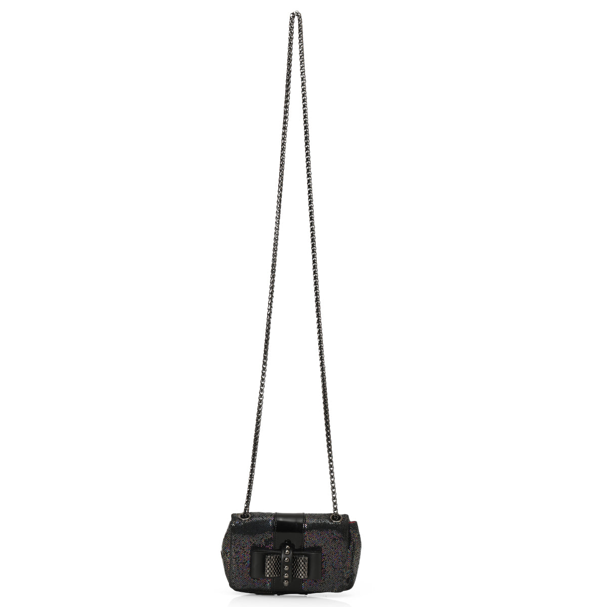 Multicolor Glitter/Black Leather Mini Sweet Charity Bag