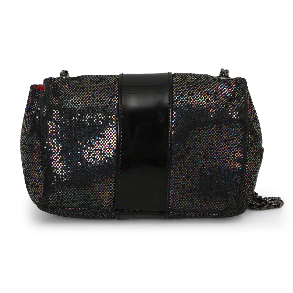 Multicolor Glitter/Black Leather Mini Sweet Charity Bag