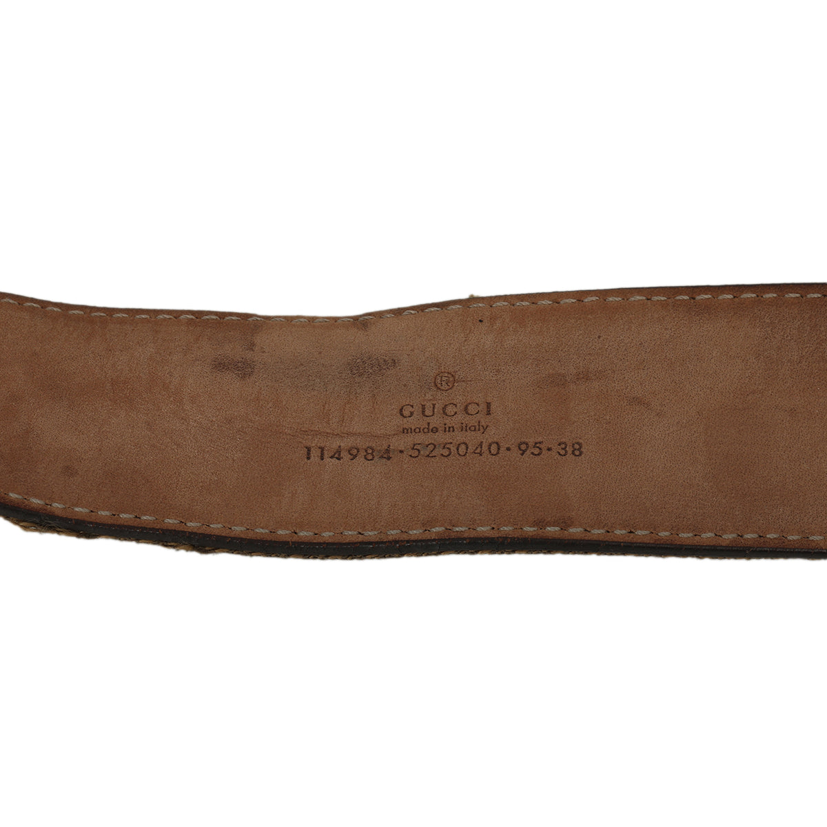 Dark Grey Web Canvas & Leather Interlocking G Buckle Belt 95/38