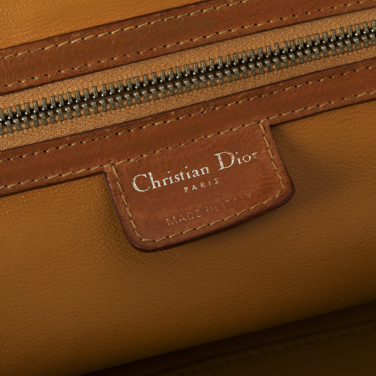 Brown Leather Large My Dior Pockets Satchel