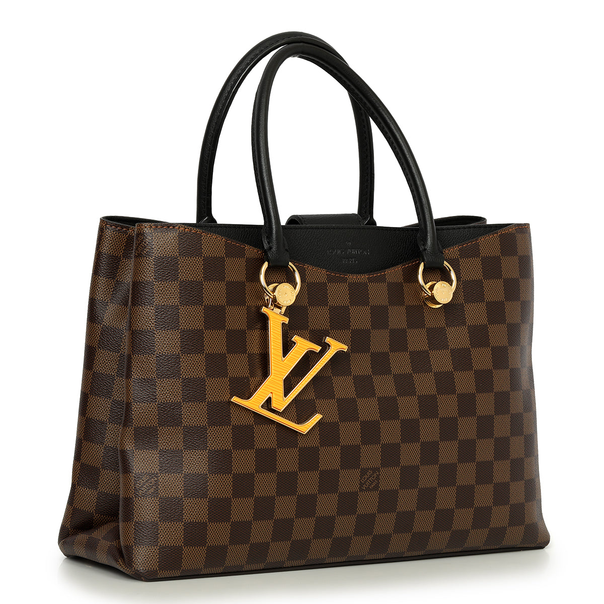 Damier Ebene Canvas And Leather Riverside Tote One Size