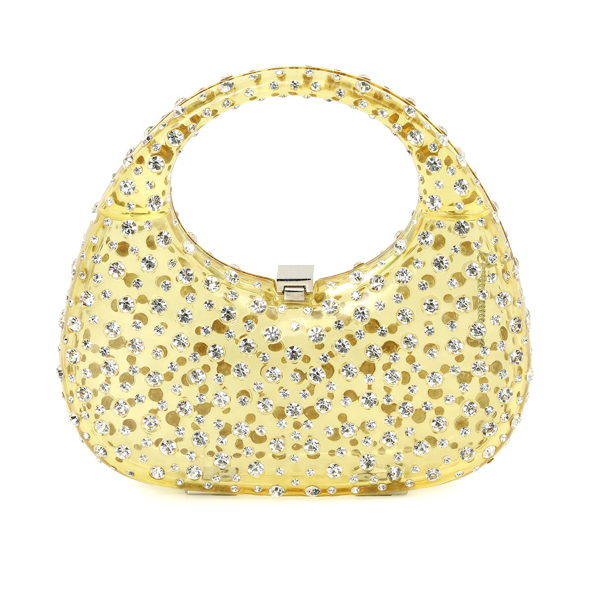 Champagne Melini Bag Crystal Encrusted Resin Bag One Size