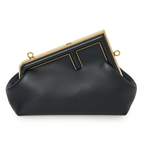 First Small Navy Nappa Leather Bag