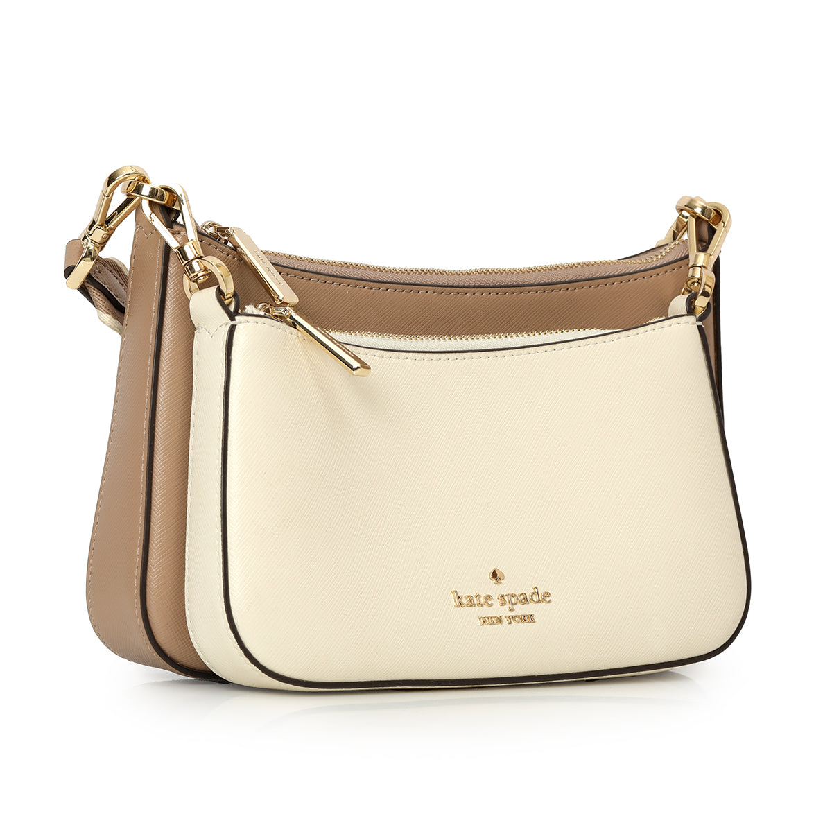 Duet Colorblock Saffiano Leather Crossbody Bag Small