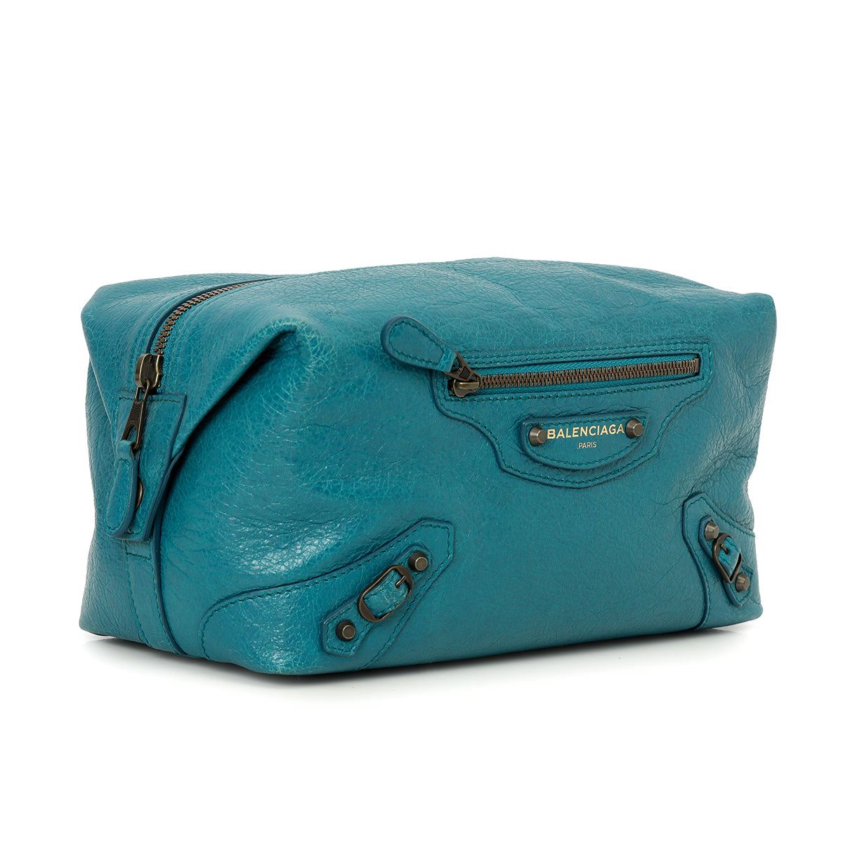 Turquoise Envelope Leather Clutch Small