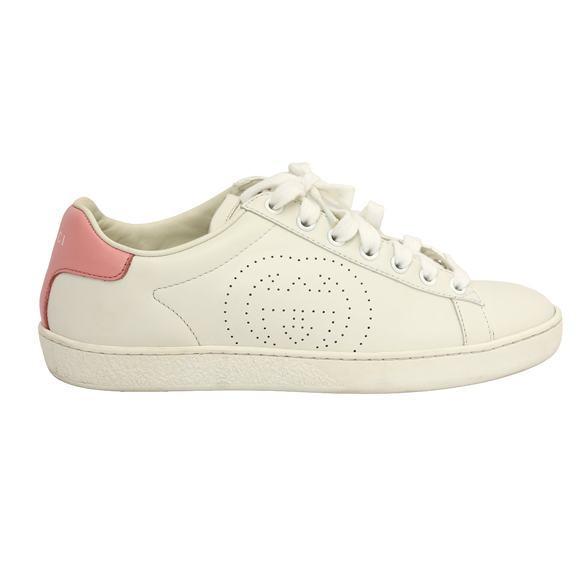 GG Interlocking Perforated G Logo White Sneakers EUR 36