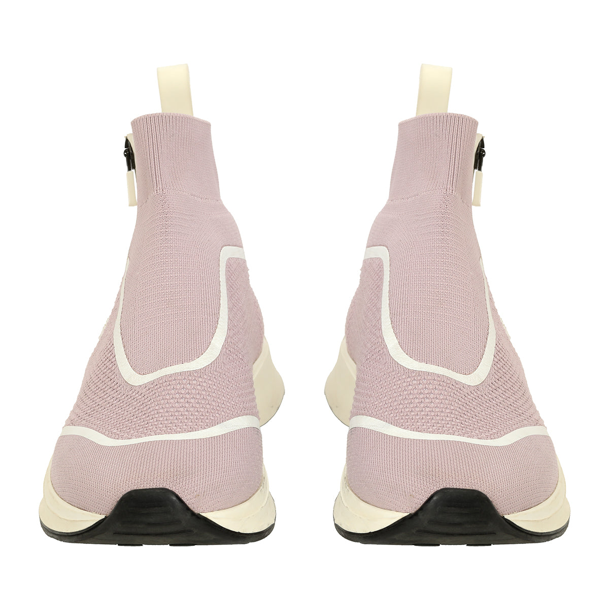 Pink Knit Fabric B25 High Top Sneakers Szie 40