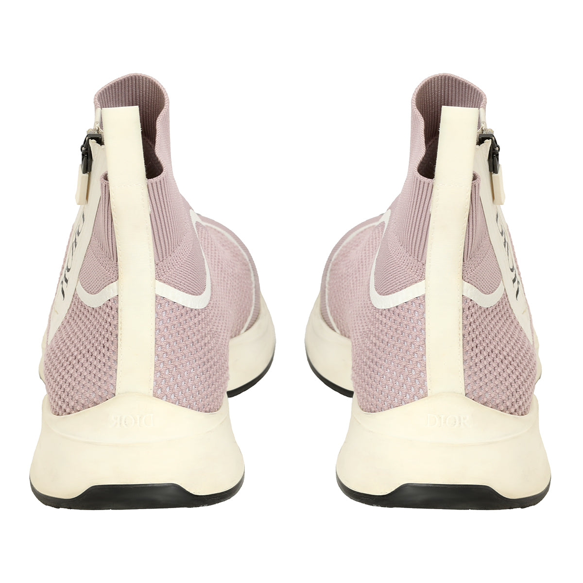 Pink Knit Fabric B25 High Top Sneakers Szie 40