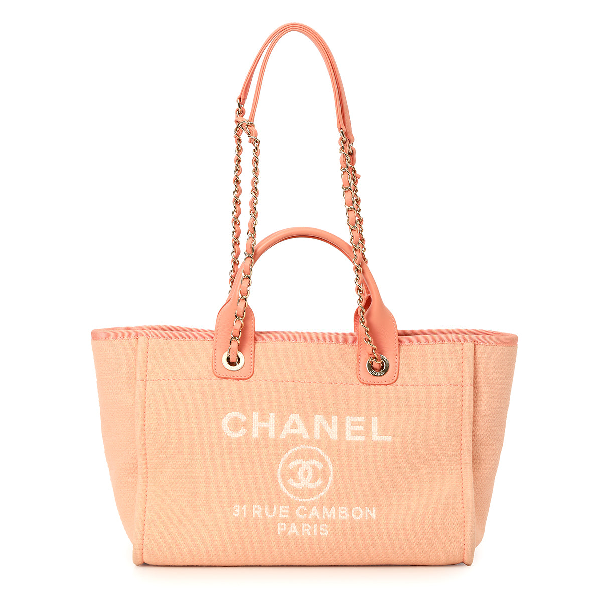 Canvas Small Deauville Tote Bag with CC Logo Print