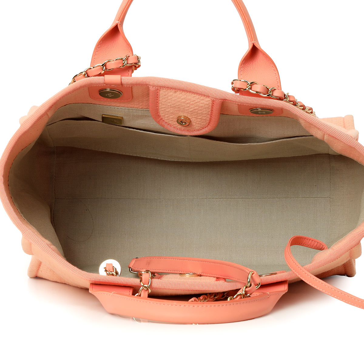 Canvas Small Deauville Tote Bag with CC Logo Print