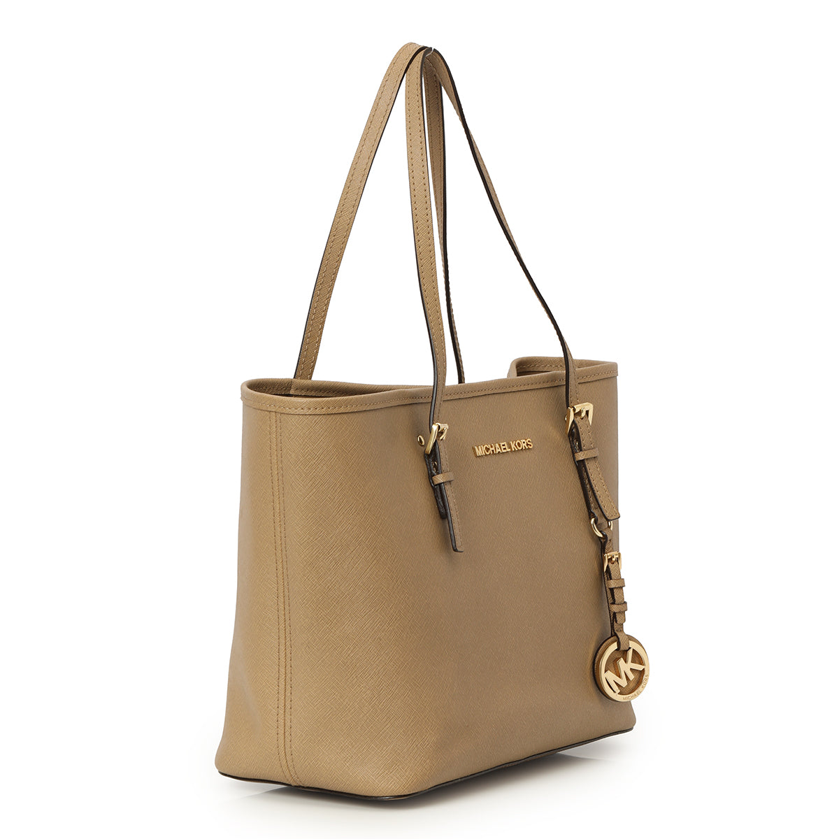 Beige Leather Medium Jet Set Travel Tote