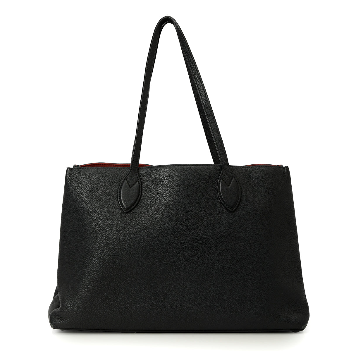Black Leather Lockme Shopper Bag Medium
