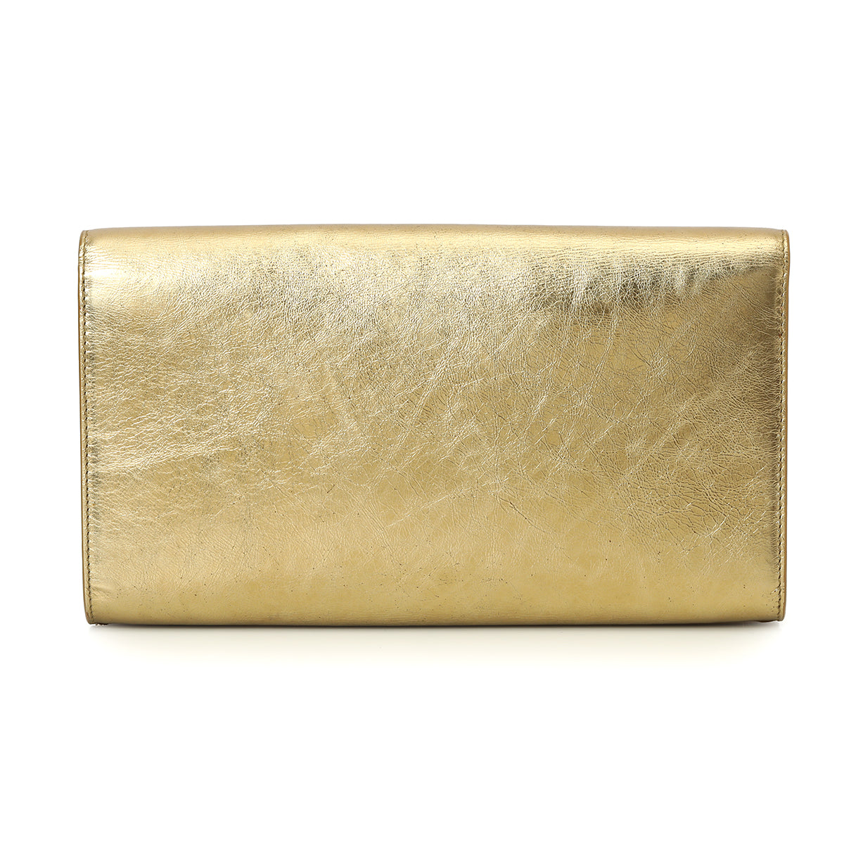 Metallic Gold Leather Bell De Jour Clutch Bag One Size