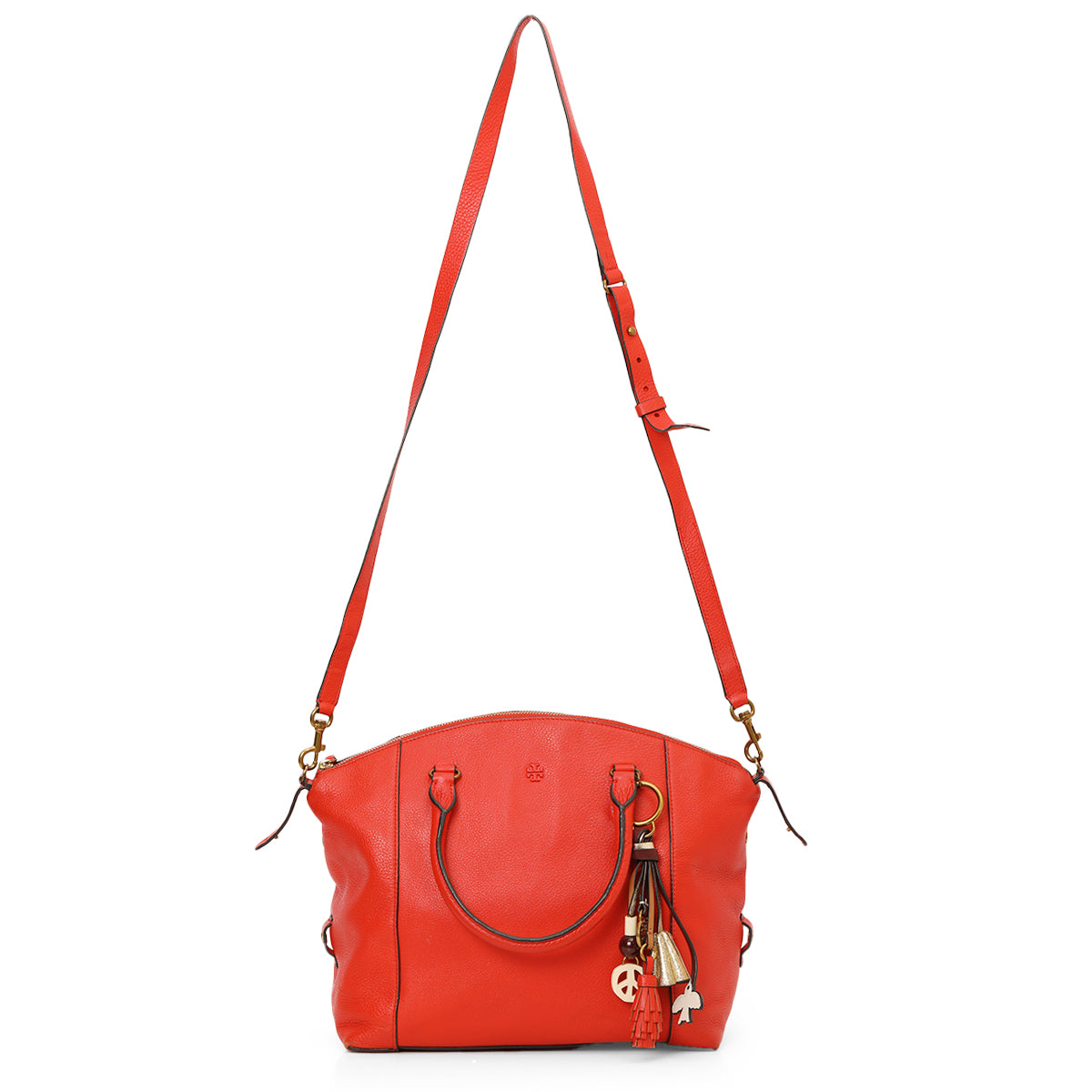 Red Dome Satchel With Charms One Size