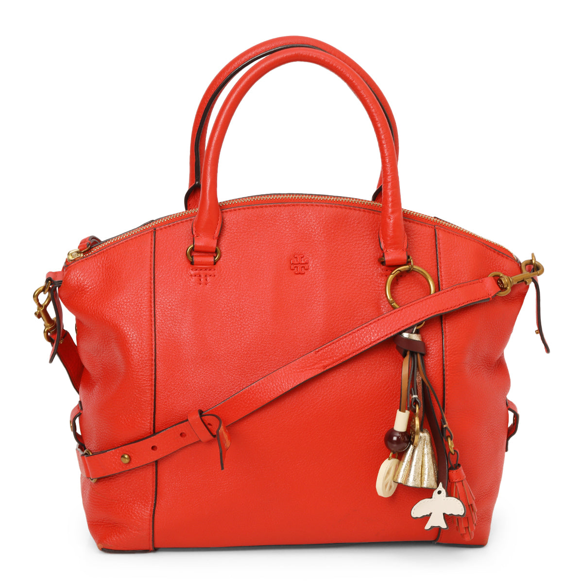 Red Dome Satchel With Charms One Size