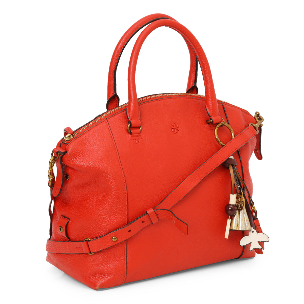 Red Dome Satchel With Charms One Size