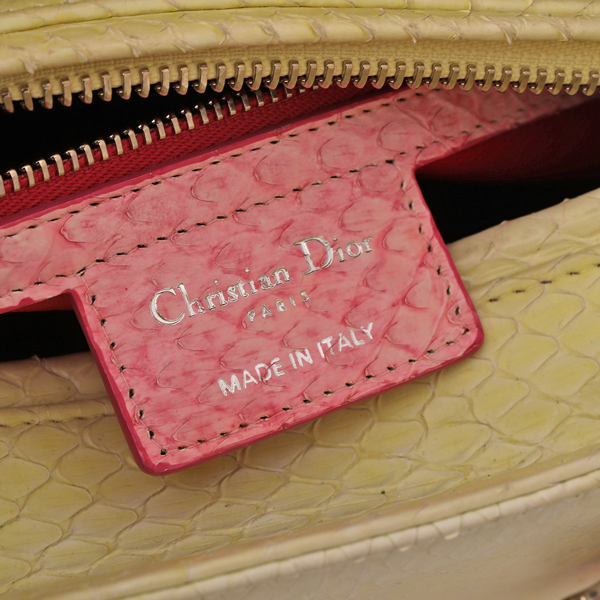 Medium Python Leather Lady Dior Bag
