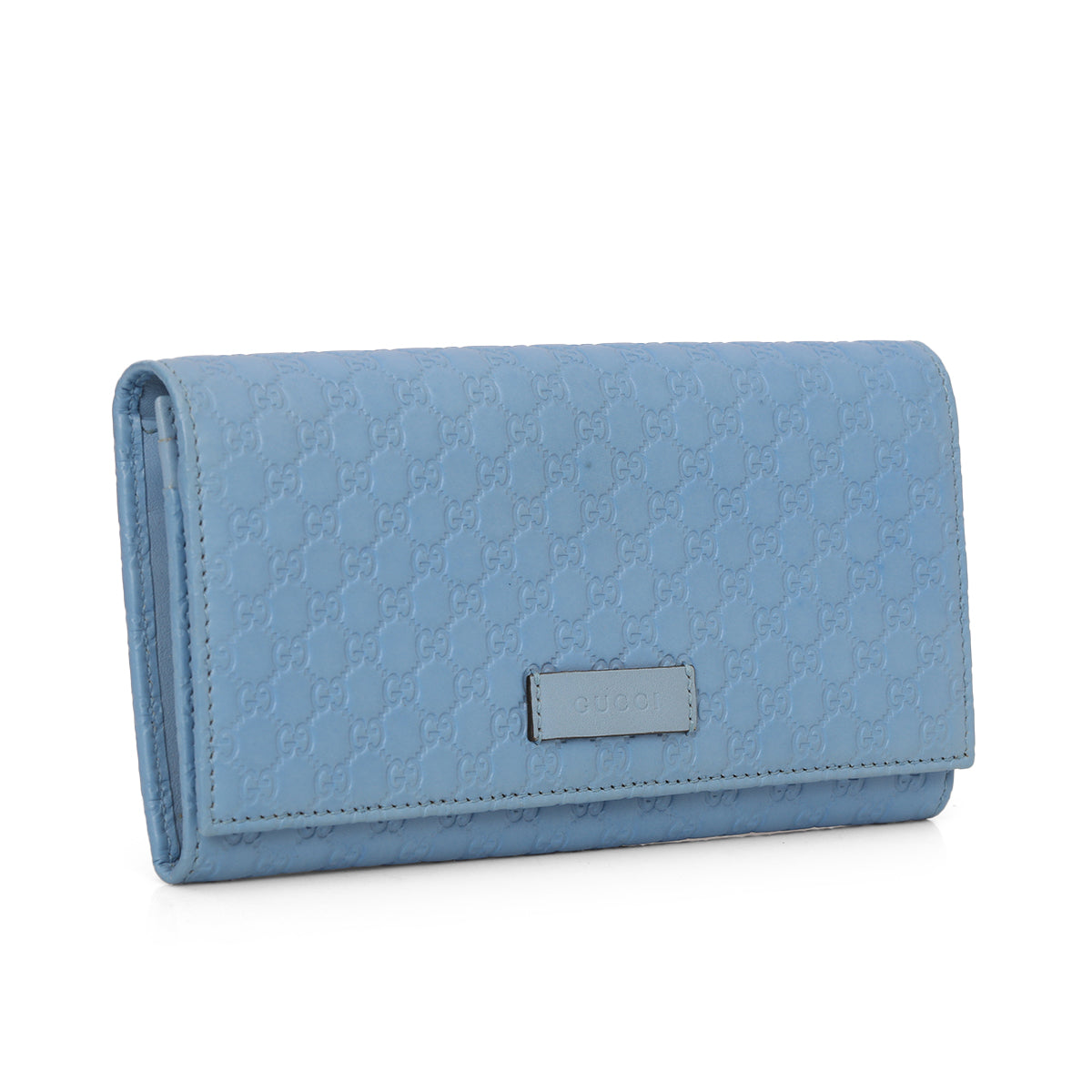 Blue Microguccissima Flap Wallet One Size