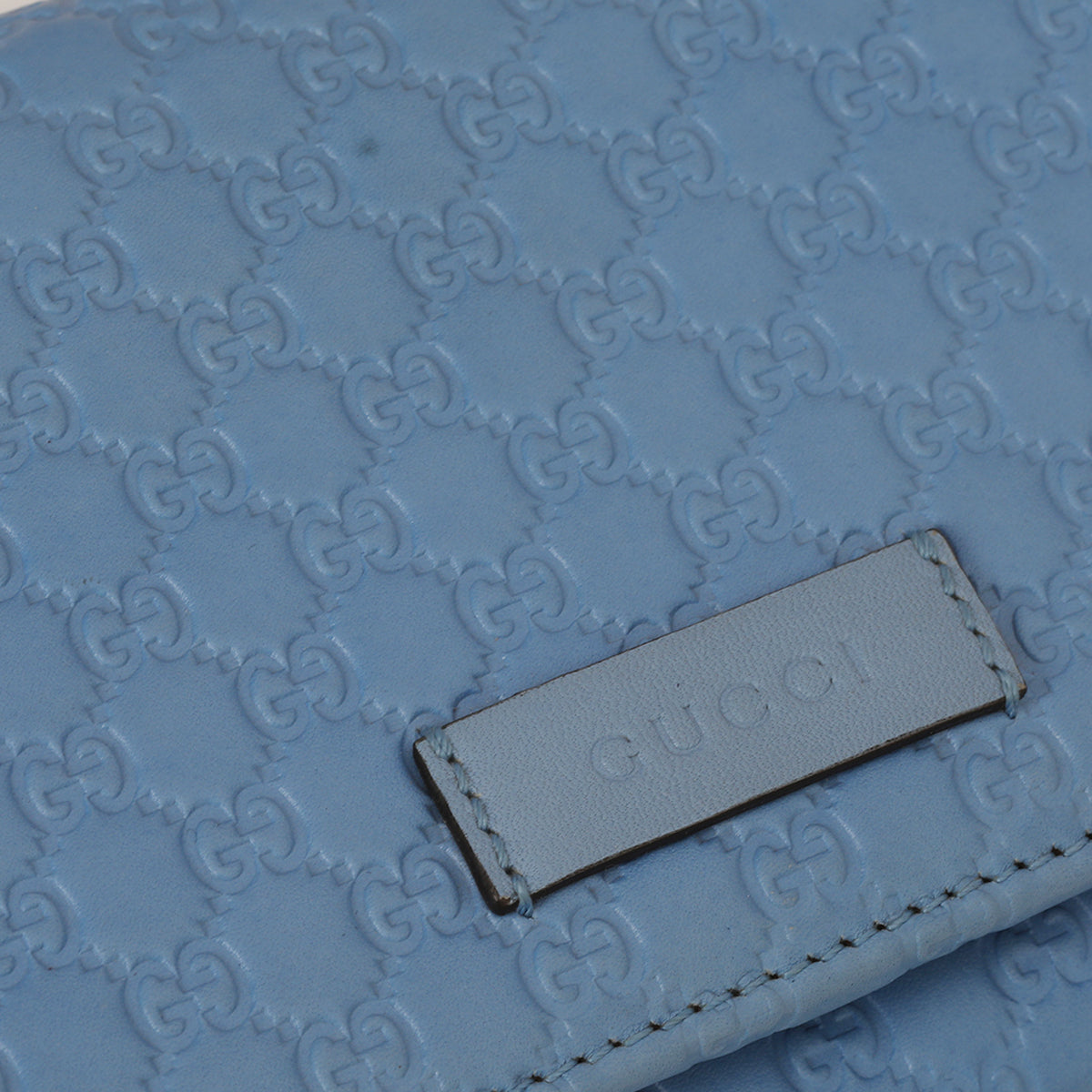 Blue Microguccissima Flap Wallet One Size