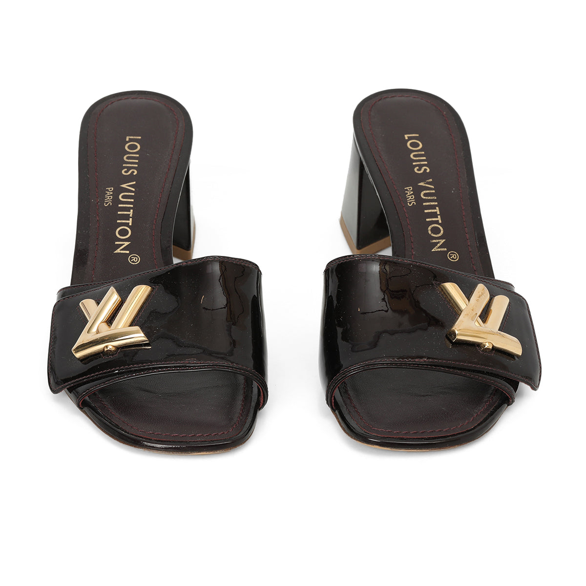 Patent Leather Shake Slides Size: 37