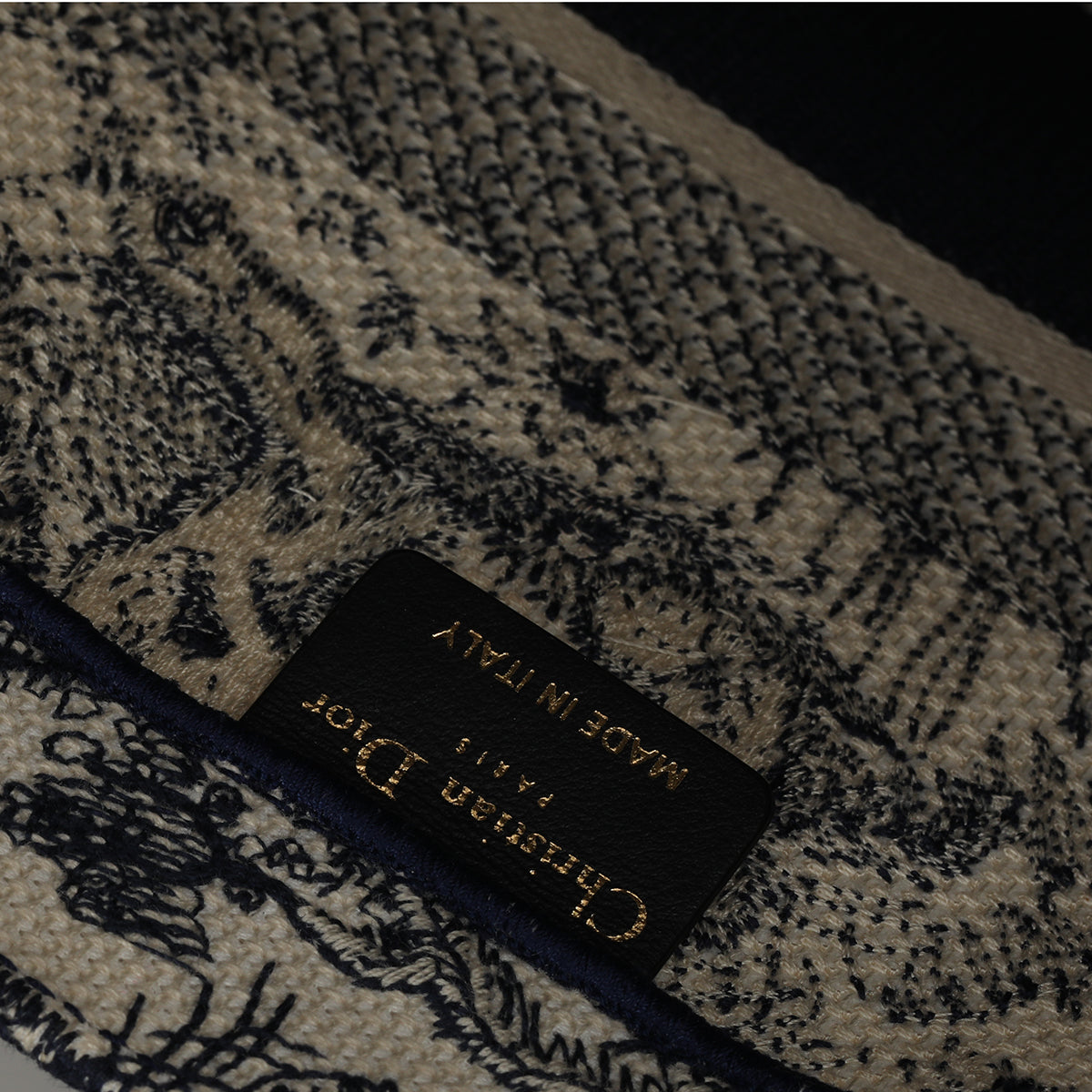 Book Tote Ecru And Blue Toile De Jouy Embroidery Medium